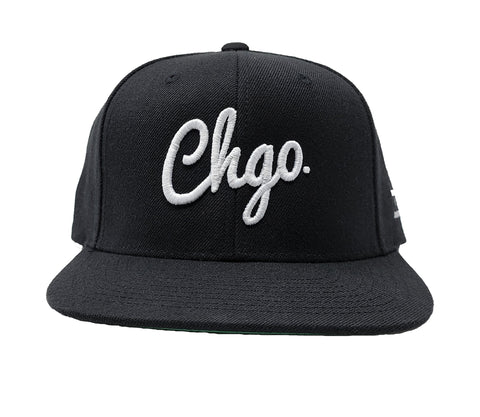 CHGO Black and White Snapback